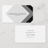 Carte De Visite Diamant noir et gris simple et moderne (Devant / Derrière)