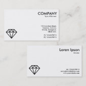 Carte De Visite Diamant - Noir sur Blanc (Devant / Derrière)