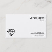 Carte De Visite Diamant - Noir sur Blanc (Dos)