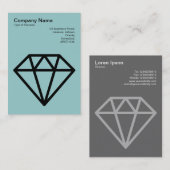 Carte De Visite Diamant - Noir sur gris bleu clair (Devant / Derrière)