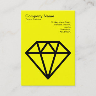 Carte De Visite Diamant - noir sur jaune