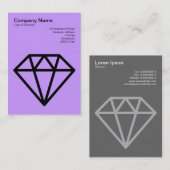 Carte De Visite Diamant - Noir sur Lilac (Devant / Derrière)