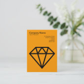 Carte De Visite Diamant - Noir sur orange clair (Debout devant)