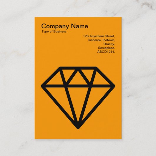 Carte De Visite Diamant - Noir sur orange clair (Devant)