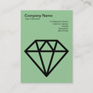 Carte De Visite Diamant - Noir sur vert défraîchi
