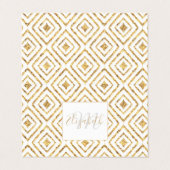 Carte De Visite Diamant Or moderne Formes Doodles tribal Ikat (Extérieur déplié)