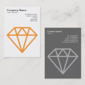 Carte De Visite Diamant - Orange clair sur blanc (Devant / Derrière)