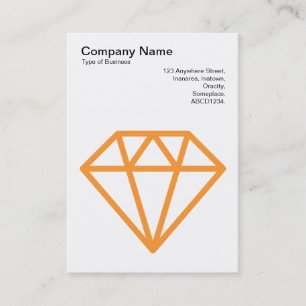 Carte De Visite Diamant - Orange clair sur blanc