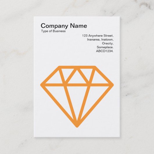 Carte De Visite Diamant - Orange clair sur blanc (Devant)