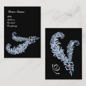Carte De Visite DIAMANT PLUMES MONOGRAM, rose (Devant / Derrière)