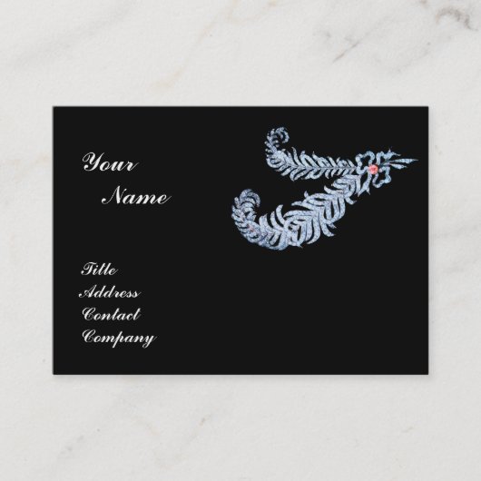 Carte De Visite DIAMANT PLUMES MONOGRAM, rose (Devant)