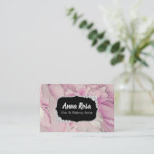 Carte De Visite Diamant rose Bling d'artiste de beauté de lavande (Debout devant)