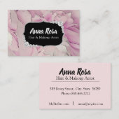 Carte De Visite Diamant rose Bling d'artiste de beauté de lavande (Devant / Derrière)