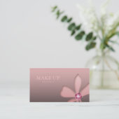 Carte De Visite Diamant rose de fleur de maquilleur (Debout devant)