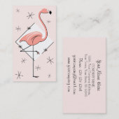 Carte de visite diamant rose flamant rose (Devant / Derrière)