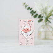 Carte de visite diamant rose flamant rose (Debout devant)
