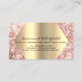 Carte De Visite Diamant Rose Gold Parties scintillant maquillage A (Dos)