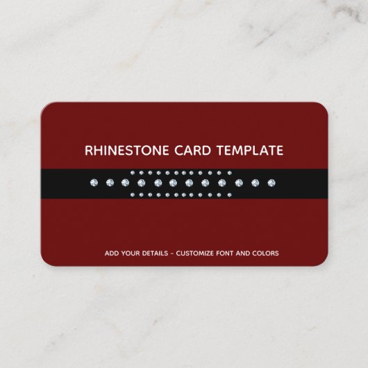 Carte De Visite Diamant Rouge - Rhinestone (Devant)