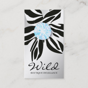 Carte De Visite Diamant sauvage d'Aqua de fleur du zèbre 311
