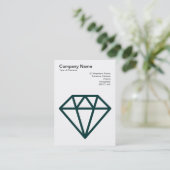 Carte De Visite Diamant - Vert mousse foncée sur blanc (Debout devant)