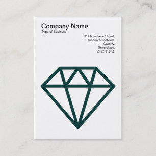 Carte De Visite Diamant - Vert mousse foncée sur blanc