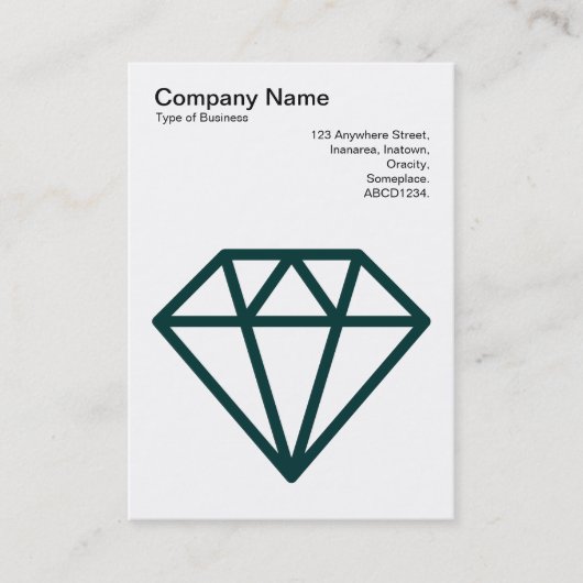 Carte De Visite Diamant - Vert mousse foncée sur blanc (Devant)