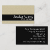 Carte De Visite Diamants Beige Motif Moderne Professionnel (Devant / Derrière)