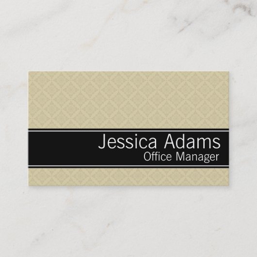 Carte De Visite Diamants Beige Motif Moderne Professionnel (Devant)