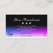 Carte De Visite Diamants blancs noirs Pink Purple Gradient Ajouter (Dos)