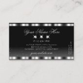Carte De Visite Diamants brillants argentés noirs brillants (Dos)