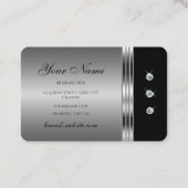 Carte De Visite Diamants brillants argentés noirs brillants (Dos)