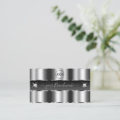 Carte De Visite Diamants brillants argentés noirs brillants Ajoute (Debout devant)