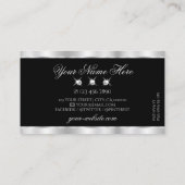 Carte De Visite Diamants brillants argentés noirs brillants Élégan (Dos)