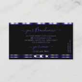 Carte De Visite Diamants brillants bleus et noirs élégants Ajouter (Dos)