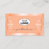 Carte De Visite Diamants brillants brillants de pêche avec logo Or (Devant)