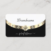 Carte De Visite Diamants brillants brillants en or noir et blanc (Devant)