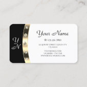 Carte De Visite Diamants brillants brillants en or noir et blanc (Dos)