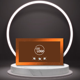 Carte De Visite Diamants brillants Brown et brillants orange avec 