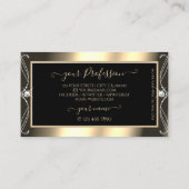 Carte De Visite Diamants brillants d'or noir luxueux avec logo (Dos)