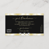Carte De Visite Diamants brillants dorés noirs brillants Ajouter u (Dos)