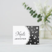 Carte De Visite Diamants brillants élégants Noir et blanc (Debout devant)