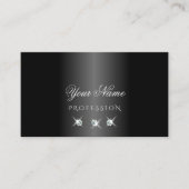Carte De Visite Diamants brillants noirs et blancs modernes et élé (Devant)