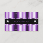 Carte De Visite Diamants brillants noirs violets brillants Initial (Devant)