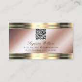 Carte De Visite Diamants brillants or Rose luxueux avec code QR (Dos)