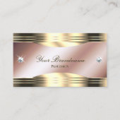 Carte De Visite Diamants brillants or Rose luxueux avec code QR (Devant)