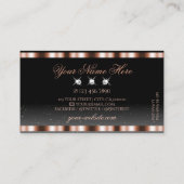 Carte De Visite Diamants brillants Rose or noir brillant luxe (Dos)