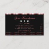 Carte De Visite Diamants brillants rouges et noirs brillants éléga (Dos)