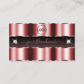 Carte De Visite Diamants brillants rouges et noirs élégants avec l (Devant)