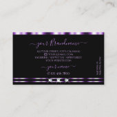 Carte De Visite Diamants brillants violets élégants avec logo (Dos)