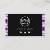 Carte De Visite Diamants brillants violets élégants avec logo (Devant)